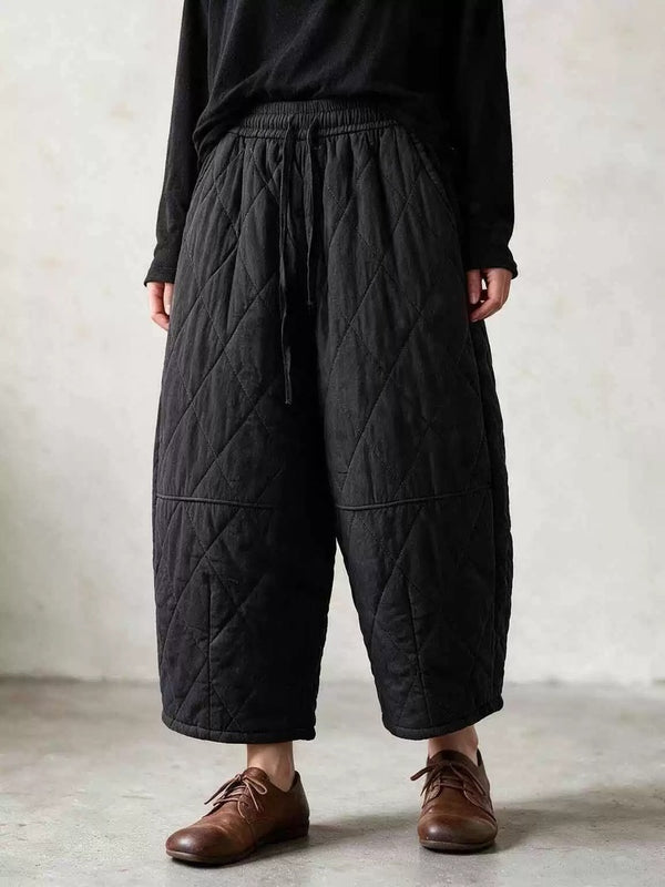 Diamond Styish Pants for Women | Warm Loose Wide-Leg Cotton Pants