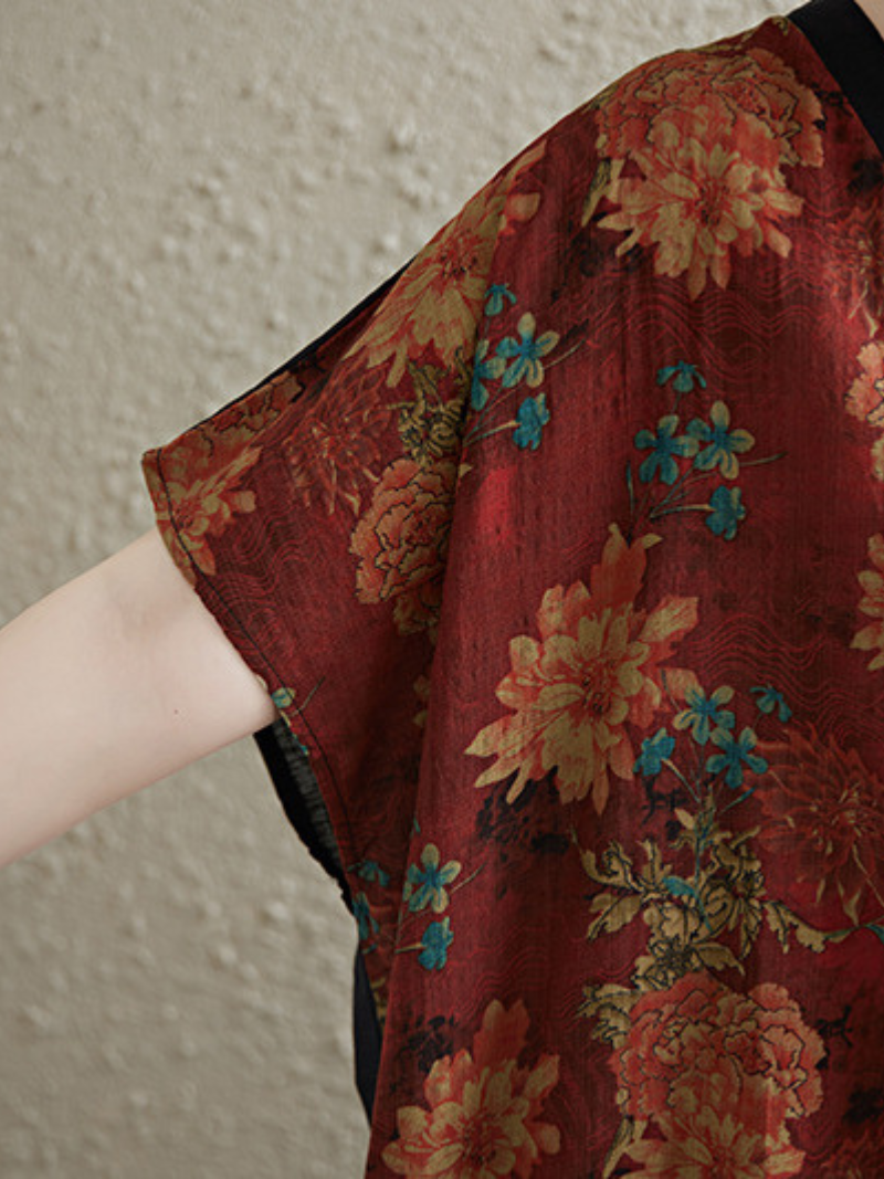 Women's Red Printed Kaftan