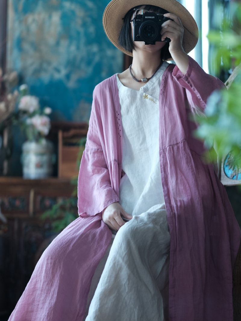 Women's Summer Beautiful & Comfy Printed Loose Cardigan Dress