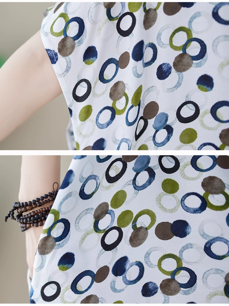 Women's V-neck Printed Kaftan dress