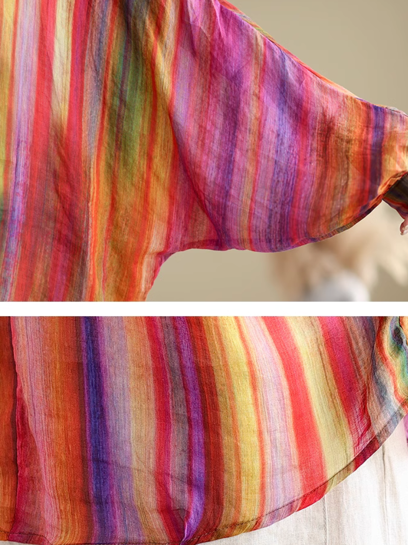 Womens Stylish Rainbow Shirt Top