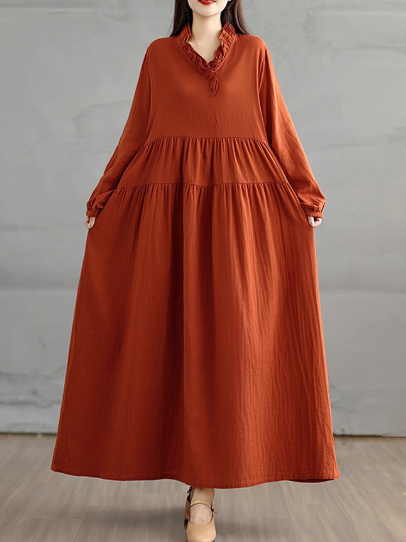 white christmas dresses Breezy Loose Fit Smock Dress with Pockets