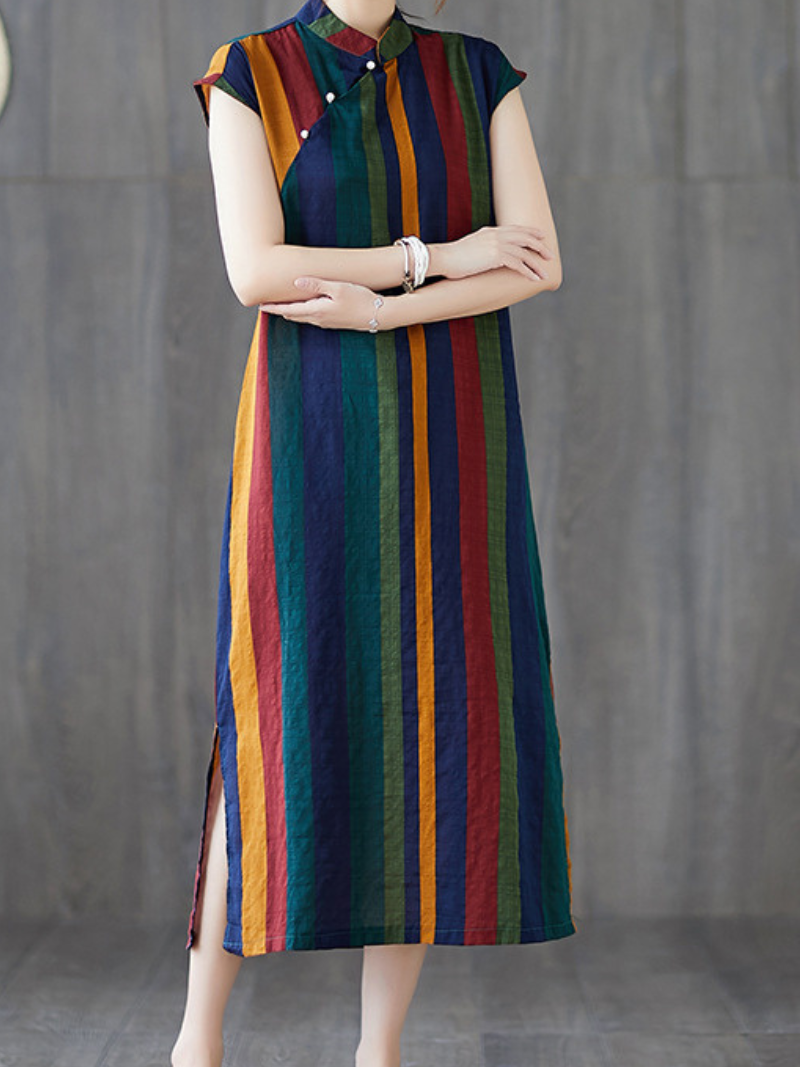 chinese dress ladies Women's Summer Comfy& Soft Button Up Midi Dress. – Eva Trends