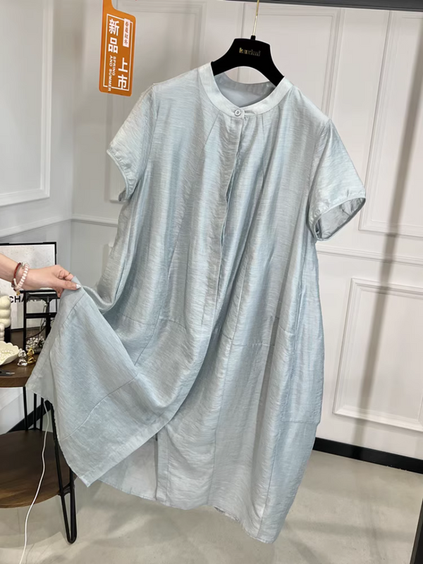 Women's Loose Midi Shirt Dress
