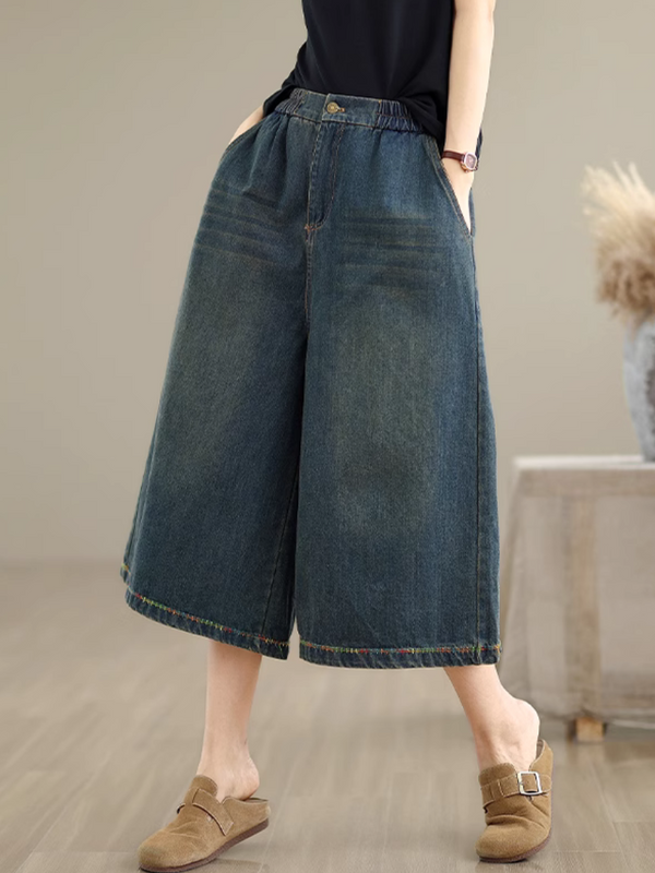 Women's Summer Trendy Fashionable Pockets Button Bottom