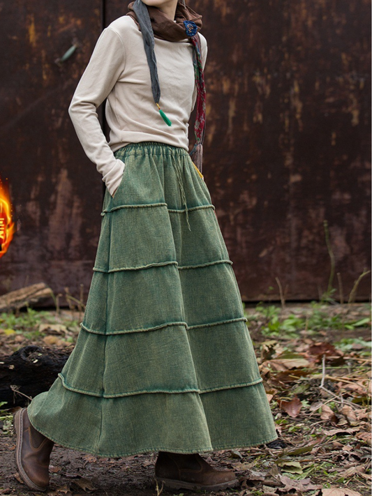 Women's Side Pockets Skirt