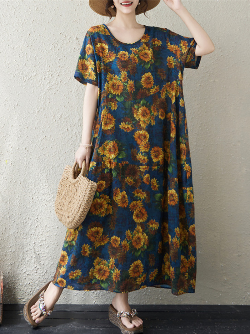 Sunflower Soft Rayon Maxi Dress for Women, Breezy Floral Summer Style – Eva  Trends