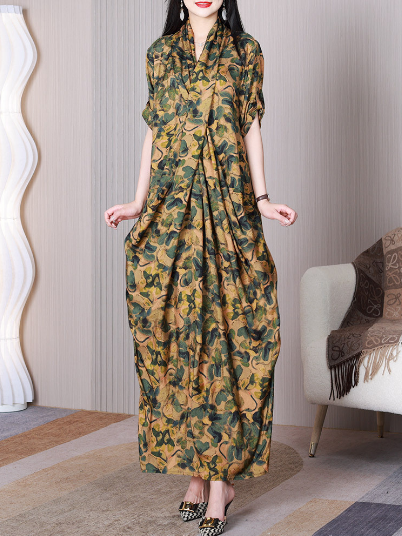 Stay Happy Women's V-neck Stylish A-line Dress – Eva Trends