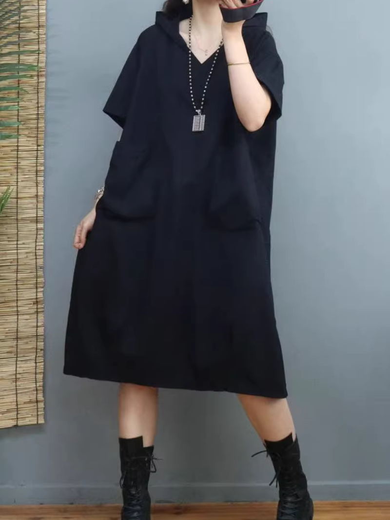 Women's Everyday Wear Casual Mid-Length Large Pocket Hoodie Shirt