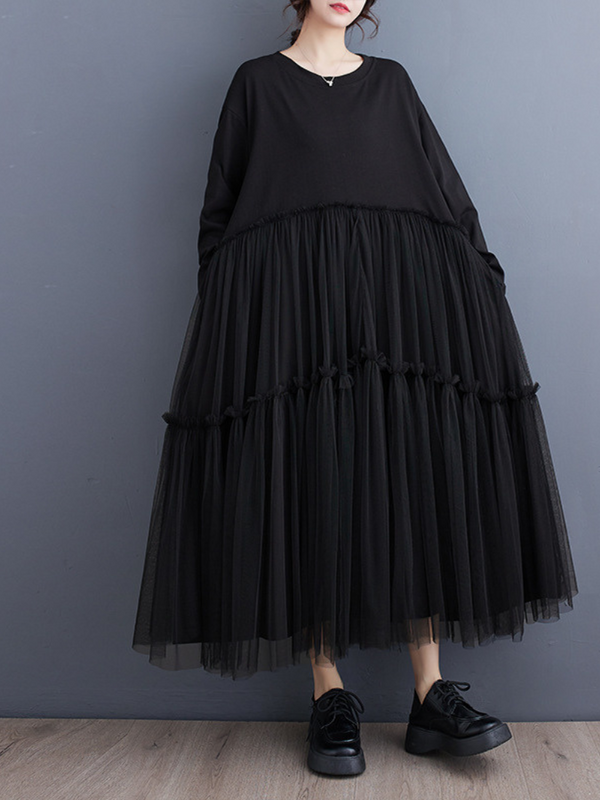 Women's Solid Color A-line Dress