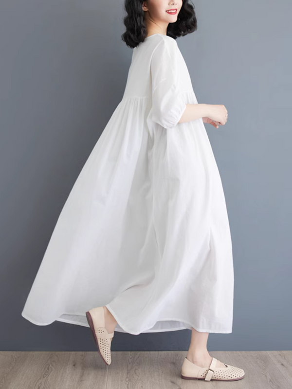 Women's Soft & Charm Artistic Loose Mid-Length Fairy A-Line Dress