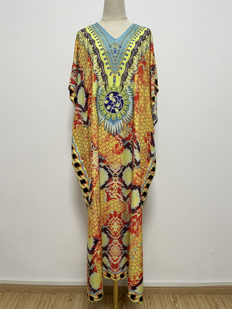 Women's Yellow Kaftan Dress