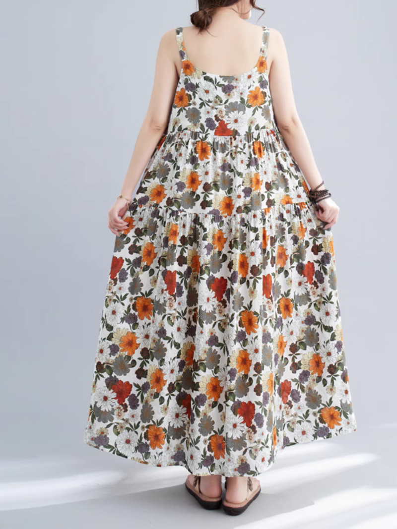 Women's Floral Flower A-Line Dress