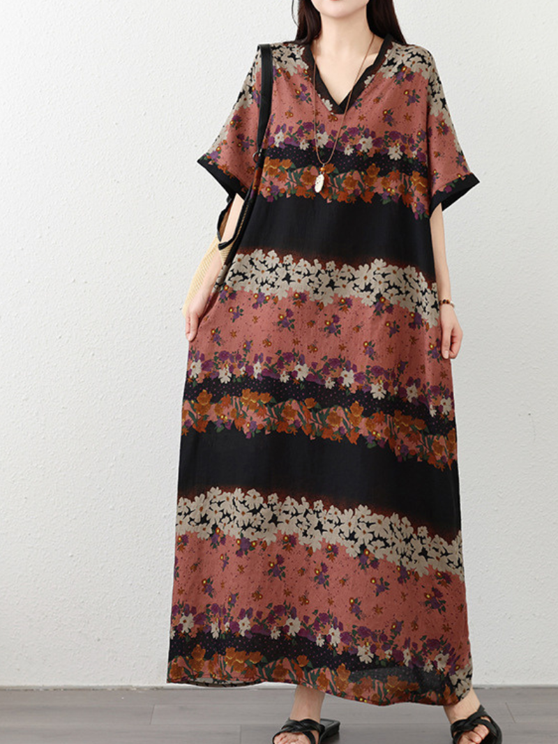 Breezy Weekend Maxi Kaftan Dress Flowy Floral Dress with Forgiving Dr Eva Trends Breezy Weekend Maxi Kaftan Dress Flowy Floral Dress with Forgiving Dr Eva Trends