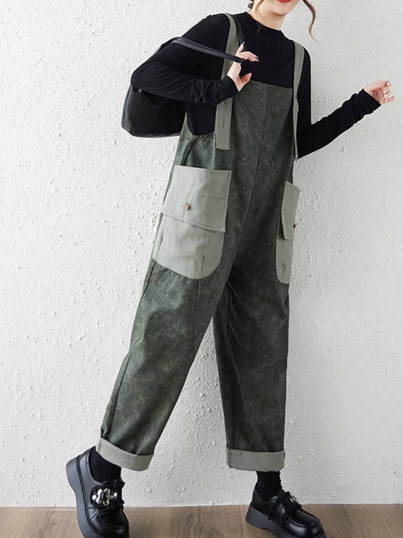 Women's Summer Modern  Loose Baggy Large Pocket Dungarees