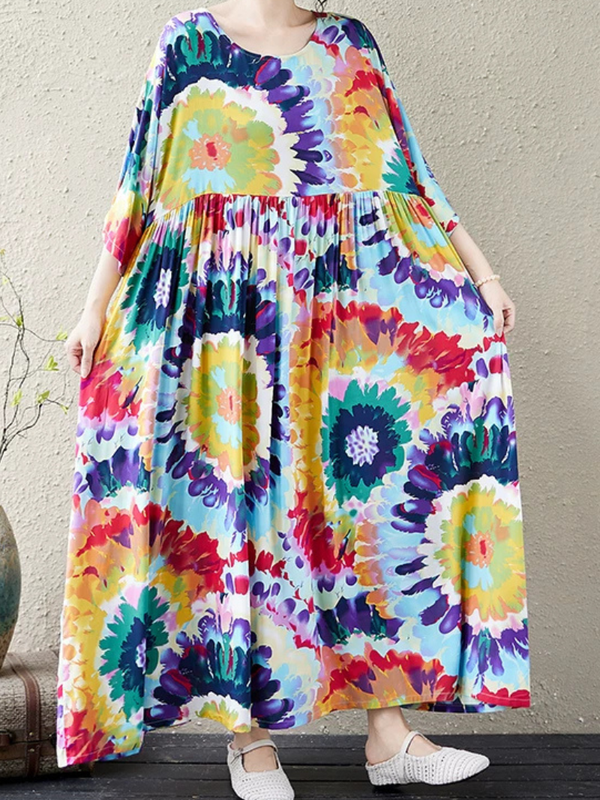 Joyful Weekend Maxi Dress — Flowing, Flattering Print for Sunlit Days