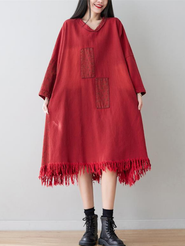 Women's Long-Sleeved A-line Dress