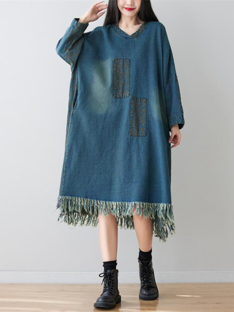Women's Blue A-line Dress