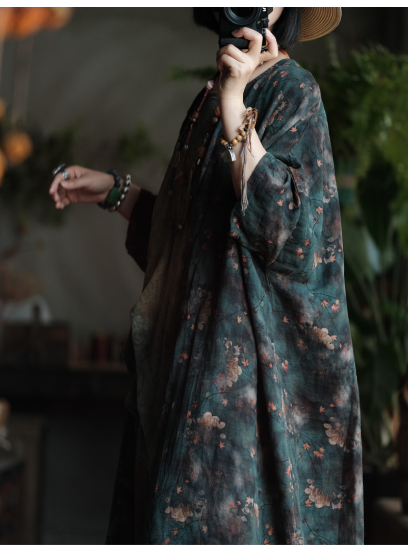 Floral Printed Loose Cardigan