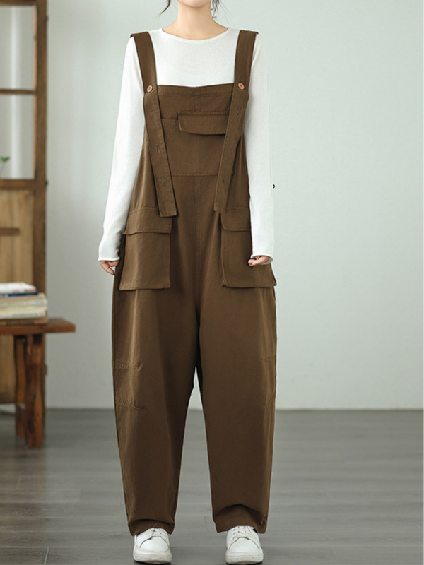 Versatile Women's Denim Overalls with Large Pockets | Eva Trends