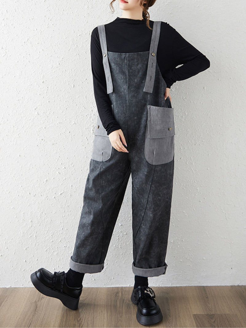 Women's Summer Modern  Loose Baggy Large Pocket Dungarees