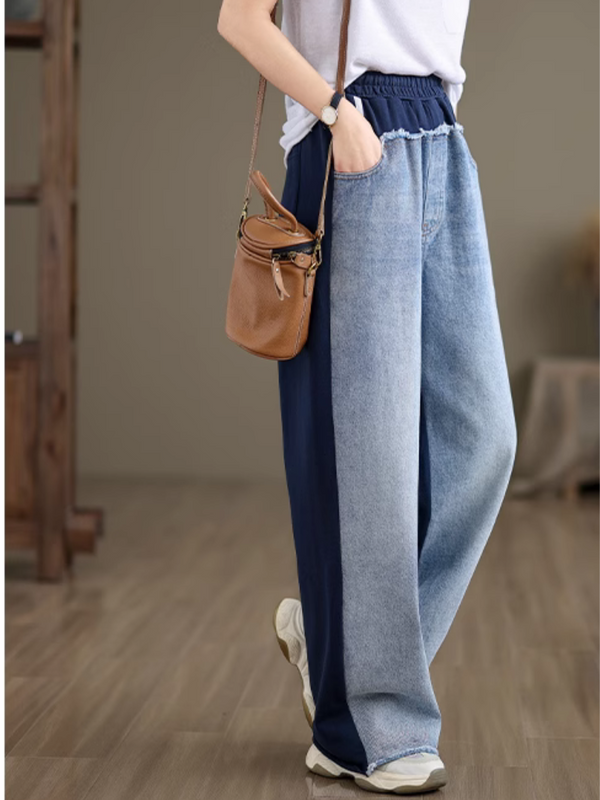 high-waist long trousers offer a flattering fit