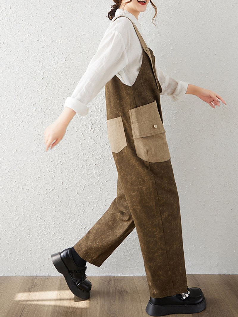 Women's Summer Modern  Loose Baggy Large Pocket Dungarees