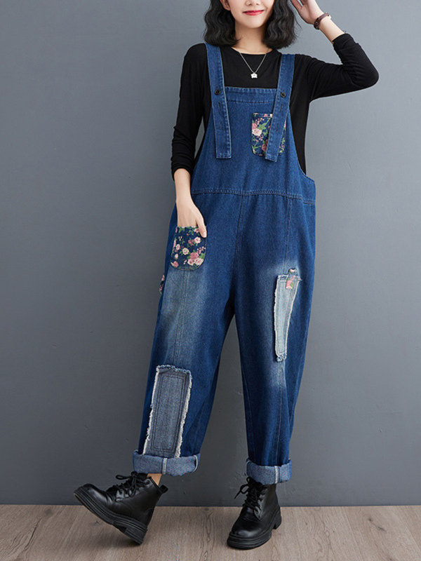 Casual Embroidered Overalls - Loose Comfort Fit | Eva Trends