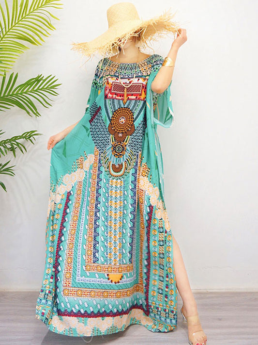 Das Skyler Maxikleid im Ethno-Stil mit Feen- und Blumenmuster im Bohemian-Stil