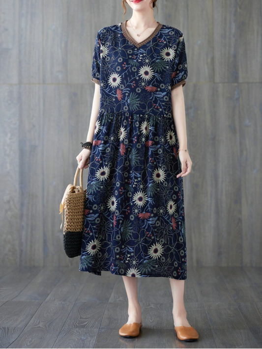 Women's multicolor smock dress