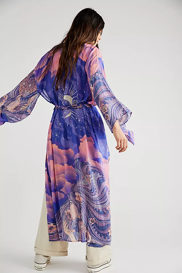 Kimono Floral Belt Stylish Lightweight
