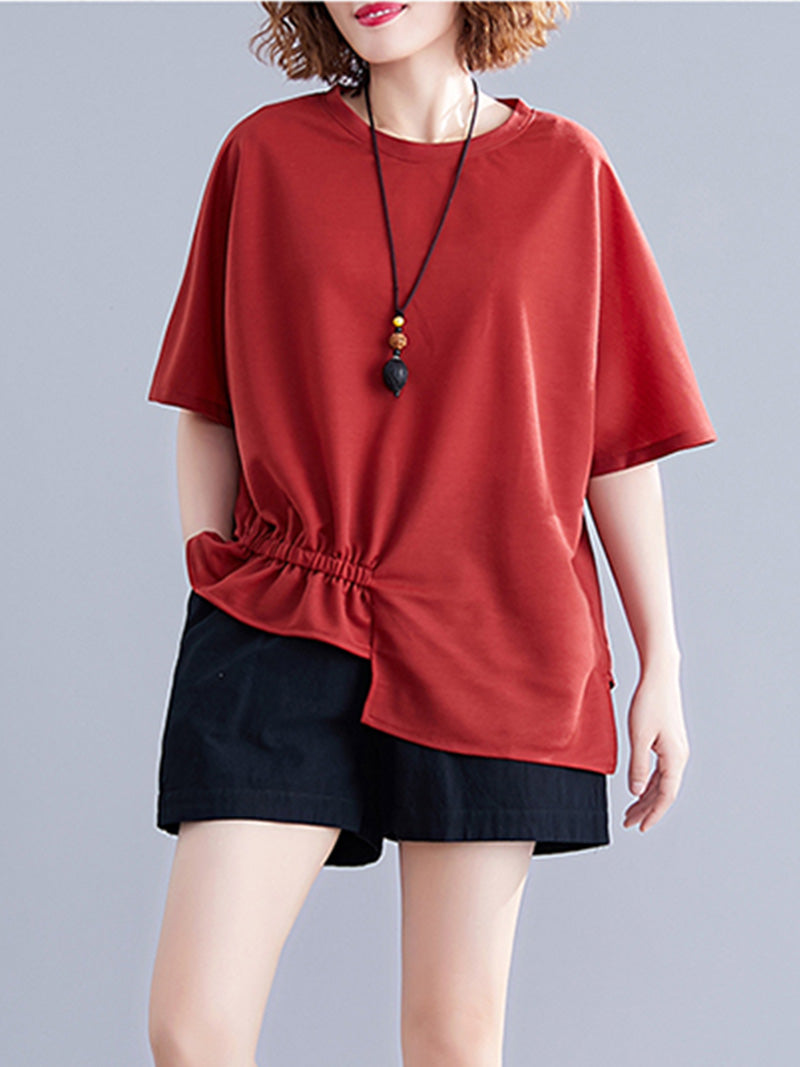 Women's Red Elastic Tops