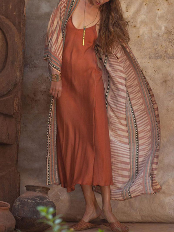 Evatrends cotton gown robe printed kimonos, Outerwear, Cotton, Nightwear, long kimono, Broad sleeves with armpit opening long Sleeves, loose fitting, Printed