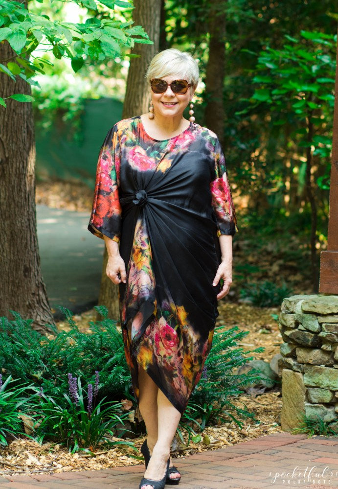 ROSE HEM SILK MAXI DRESS THREE WAYS