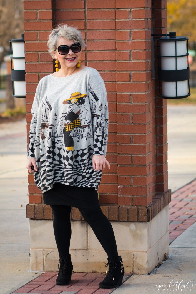 FUN GRAPHIC PRINT SWEATER & LINKUP