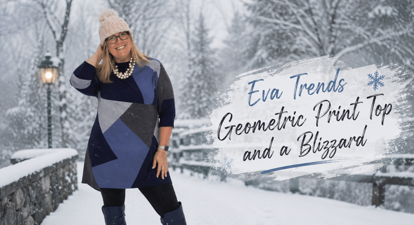 Eva Trends Geometric Print Top and a Blizzard