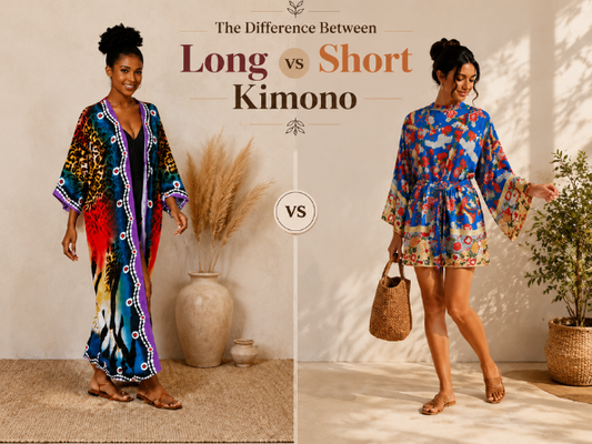 women's long vs short kimono