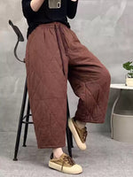 Diamond Styish Pants for Women | Warm Loose Wide-Leg Cotton Pants