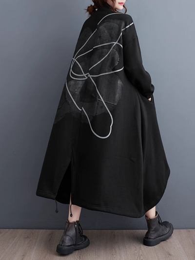 Women's Vintage Vibes Side Pockets Overcoat