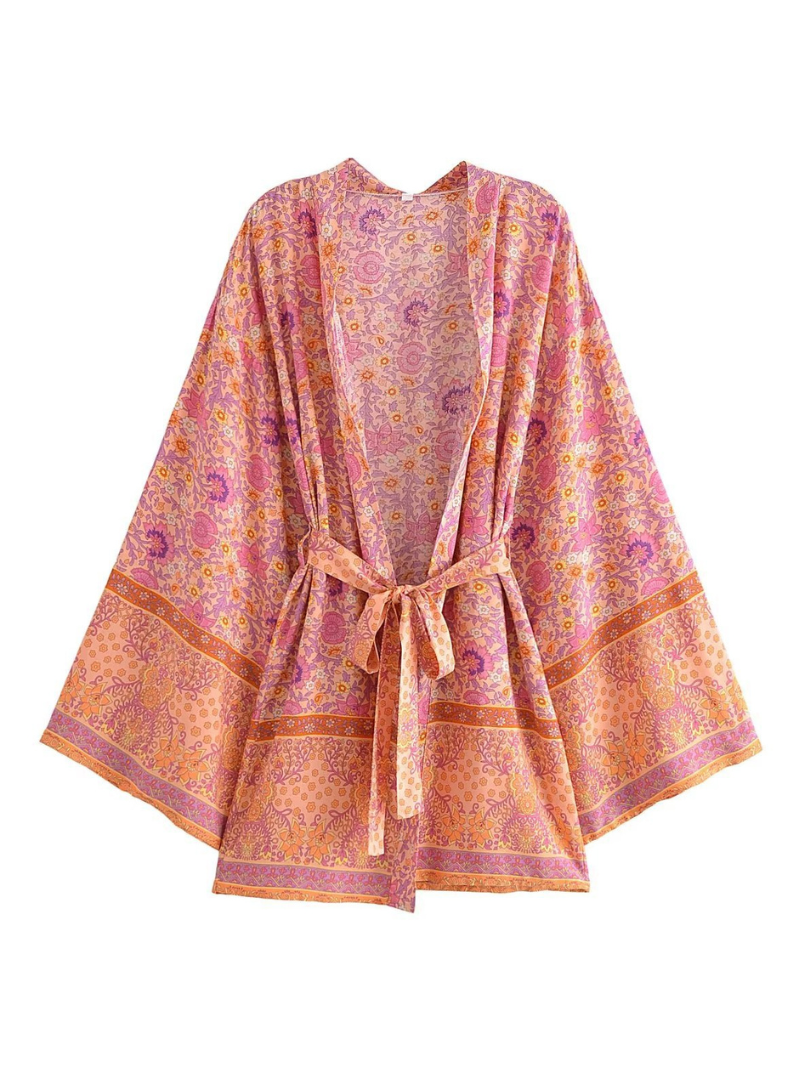 Women's Orange Kimono Jacket