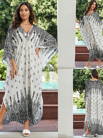 Women's Summer Elevate Beach Cover-Up Long Kaftan Dress