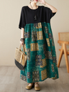 Women's Round Neck Smock Dress
