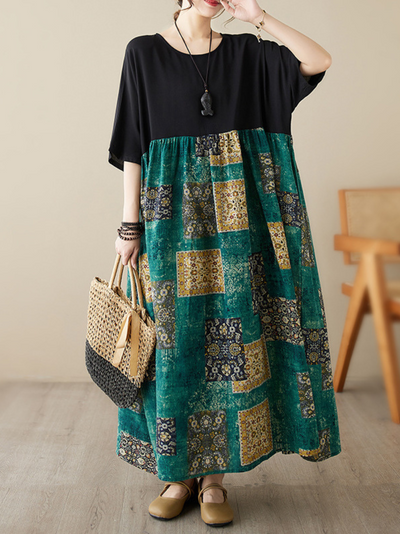 Women's Round Neck Smock Dress
