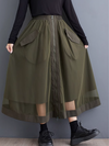 Women's Daily Wear Zipper Large Pockets Front Skirt