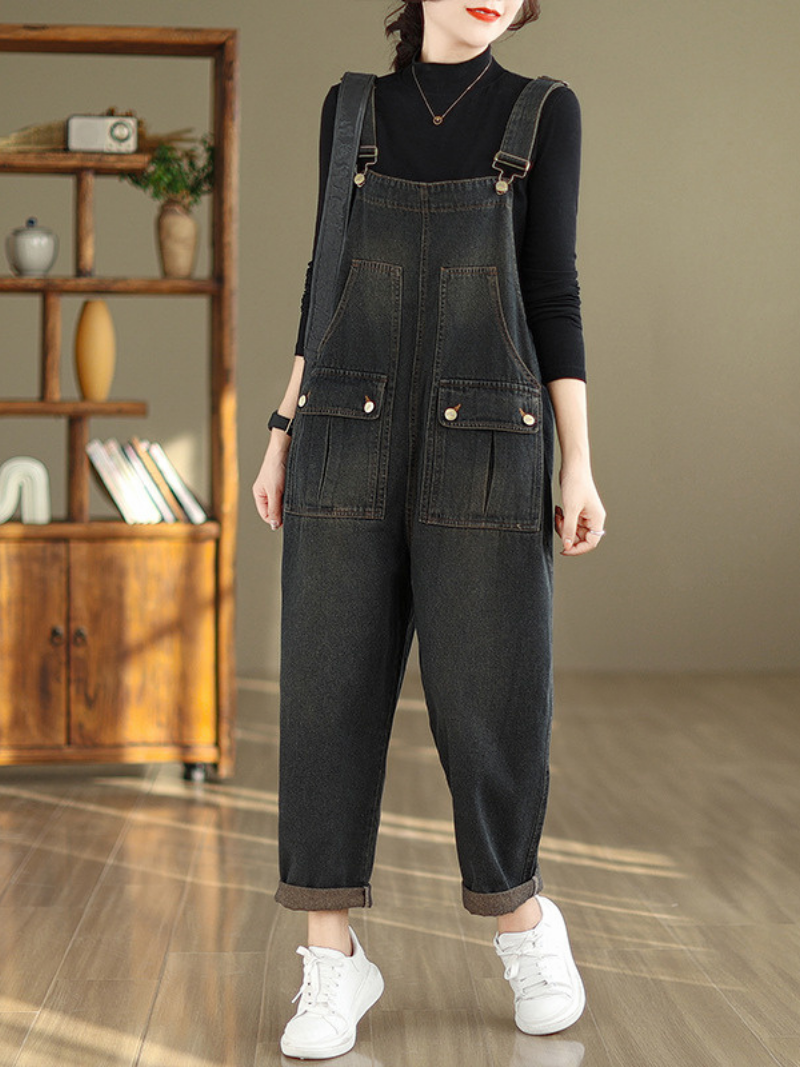 Women's  Pockets Style Dungarees