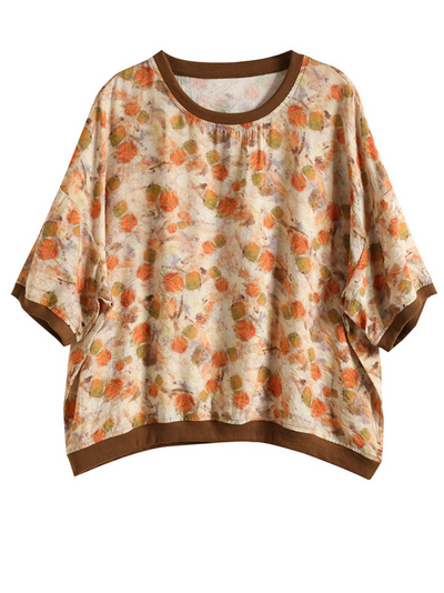 Women's Summer Any Occasion Loose Floral Printed Tops