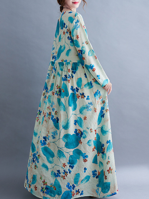 Sunlit Strolls Maxi Dress — Flowy Cotton-Linen, Effortlessly Flattering Everyday Elegance