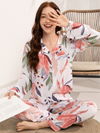Women's Lapel Collar Pajama Set