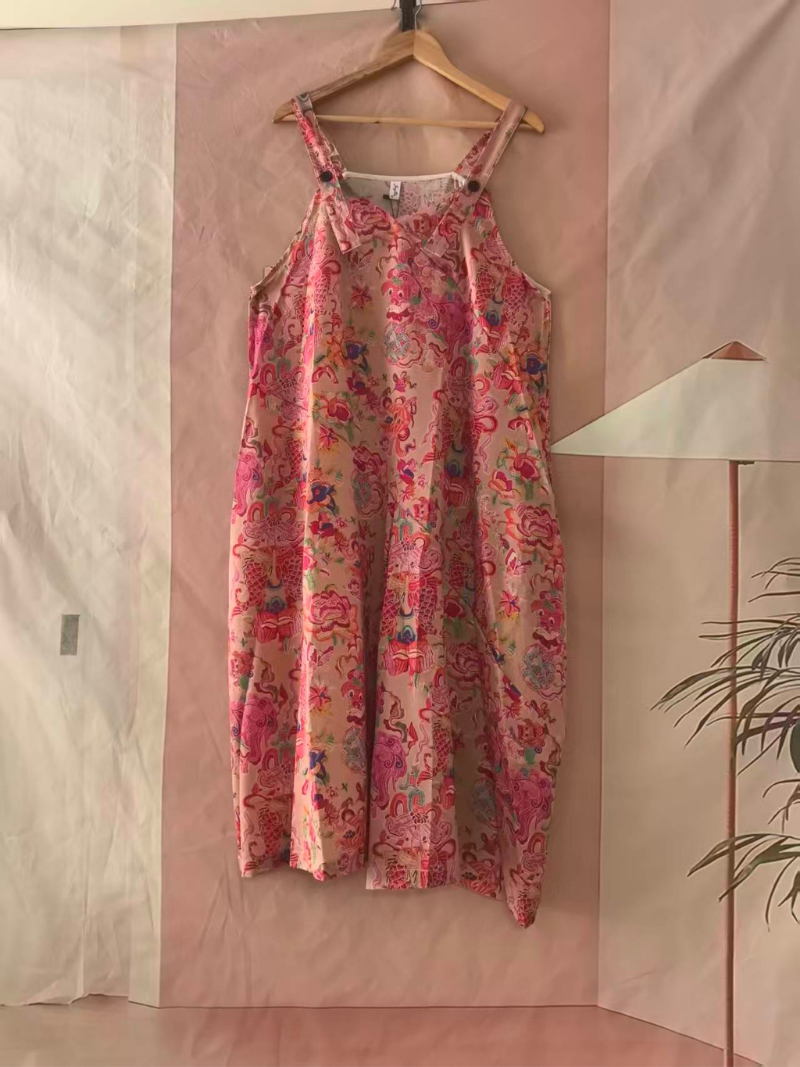 Women's Summer Lightweight Printed Loose Overall Dungaree