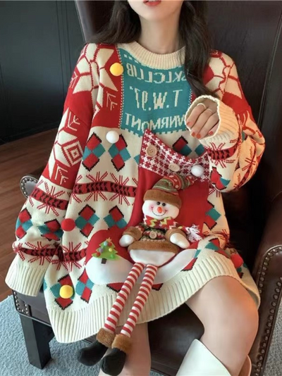 Women's winter Comfortably Christmas Beautiful Teedy Bear Sweater